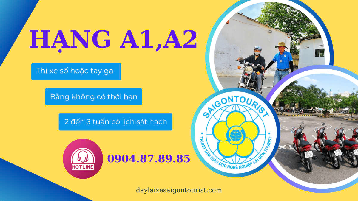 bằng lái xe máy a1 a2- trường dạy lái xe saigontourist
